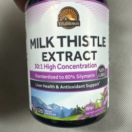 Vitalitown Milk Thistle Extract 600mg 120 Capsules Non-GMO 30:1 Liver Health