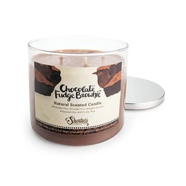 Chocolate Fudge Brownie Highly Scented Natural 3 Wick Candle, Essential Fragrance Oils, 100% Soy, Phthalate & Paraben Free, Clean Burning, 14.5 Oz.