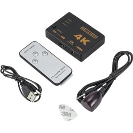 3 in 1 Out HDMI Switch Splitter HDMI Switch Selector 3 Port Box with IR Remote Control HDMI 1.4 HDCP Support 4K*2K HD 3D 1080P