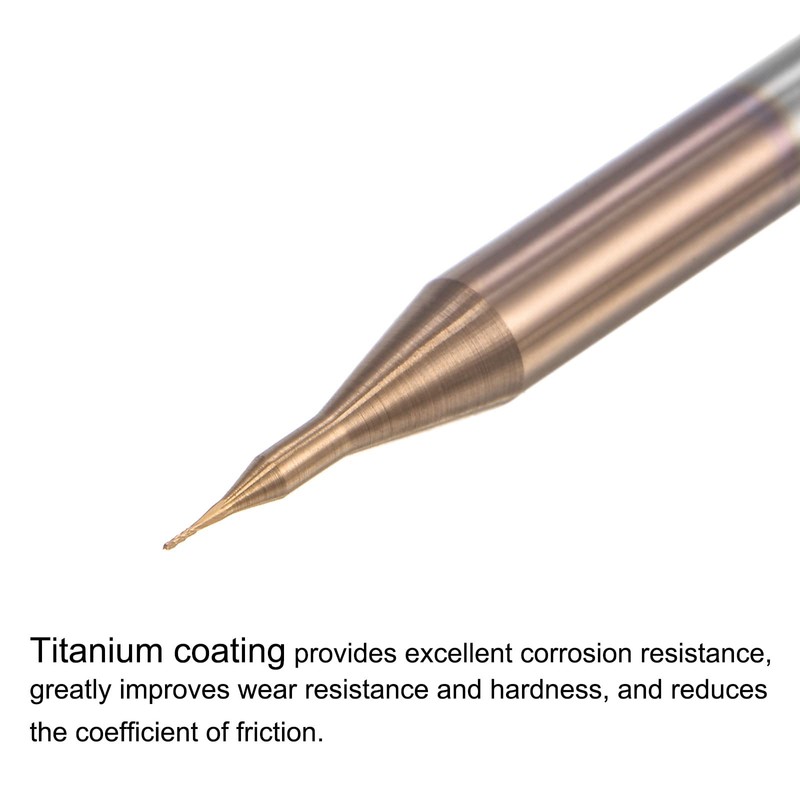sourcing map 4 Piece End Mill CNC Cutter Titanium Coated