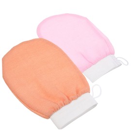 BIUDECO 2pcs Skin Friendly Exfoliating Shower Gloves Durable Mitts for Skin Cleansing Bathing Supply for Home Hotels and Dormitories Comfortable and Lightweight Design