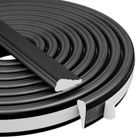 KNEELISA 118” Wedge-Shape Foam Window Weather Stripping Door Seal Strip,Soundproofing Frame Insulation Tape for Exterior Front Door,Noise Cancelling Window Inserts,Door Gap Filler Light Blocker,Black