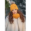 VIVISENCE 7014 Women's Bobble Hat Winter Warm Thick Patterned Made