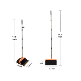 Middleline Upright Broom and Dustpan Set with 54" Long Handle for Home Office Kitchen Lobby. Use for Indoor and Outdoor Sweeping