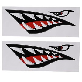 MAGT Shark Tooth Mouth Sticker, 2 Pieces Shark Tooth Mouth Reflective Decals Sticker Waterproof Funny Graphic Accessories for Car Kayak Canoe Fishing Boat Truck Decoration
