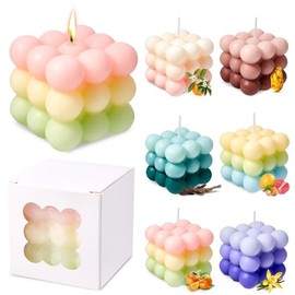 Nasjac Velas Aromaticas Regalo para Mujer, 6 Velas Perfumadas de Burbujas Mini, Velas Decorativas Cera de Soya, Lavanda/Campanilla/oolong de Melocoton