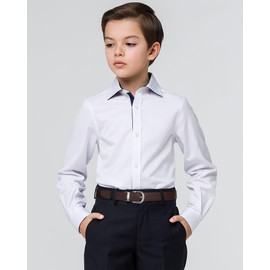 AWAYTR Boys Black Dress Belt - Kids Reversible Leather Belt with Metal Buckle Youth Toddler Belt for Pants (Sliver Buckle, Black/Coffee, 70cm)