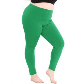 Women's Cotton Full Length Leggings Kelly Green 3X
