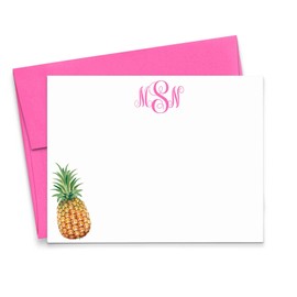 Pineapple Monogrammed Stationary Note Cards with Envelopes Set, Monogram Stationery Set for Women, Pineapple Monogrammed Note Cards Set, Monogrammed Gifts for Women, Your Choice of Colors and Quantity