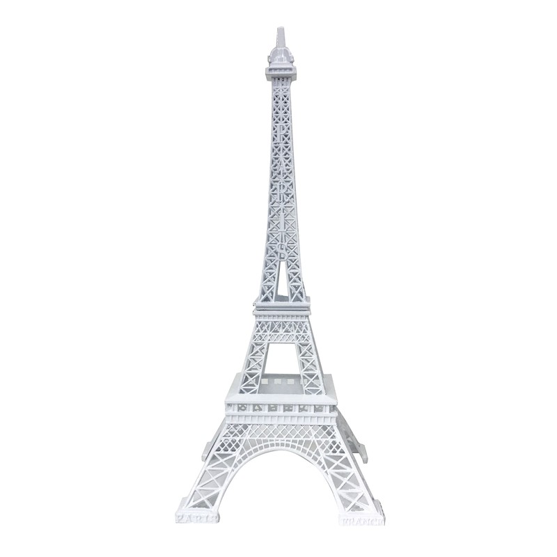 allgala 19 Inch 48CM Eiffel Tower Statue Decor Alloy Metal-White