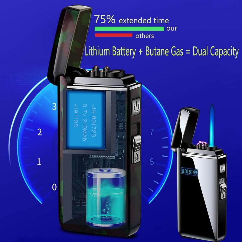 Arc Jet Flame Torch Lighter - Electric, Refillable Butane 2