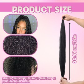 4 Packs 12 Inch Soft Twist Hair for Afro Marley Locs, Soft Spring Afro Kinkyhair for Braiding,Marley Twist Hair,Synthetic Hair Extensions for Women (Black, 1B)