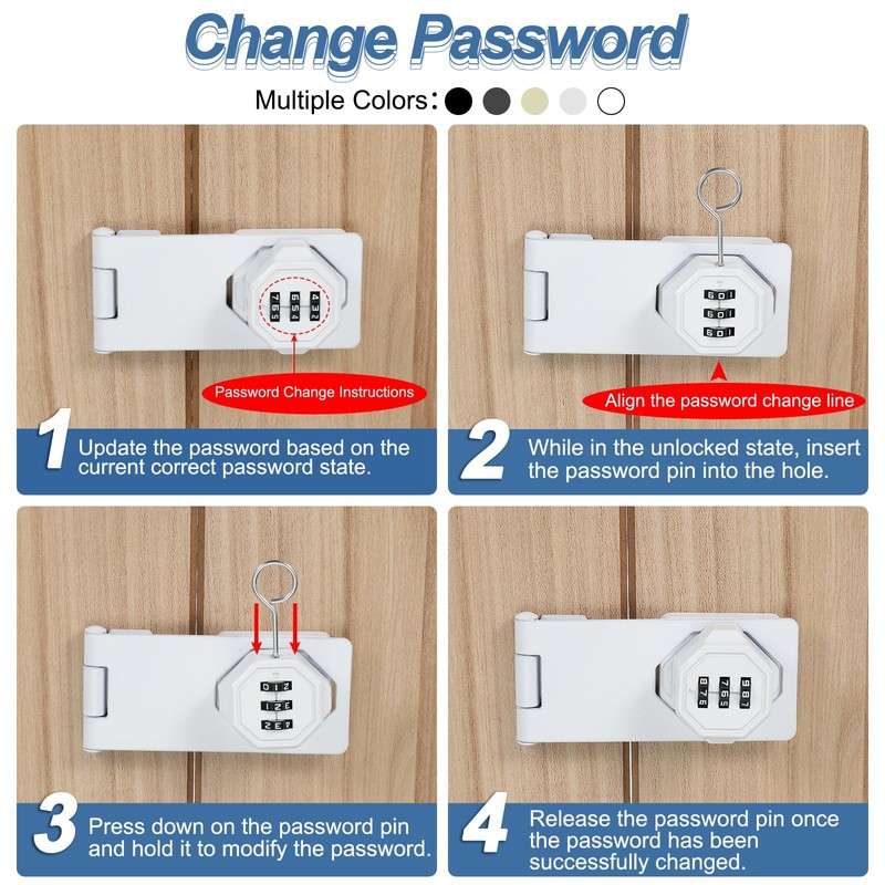 sourcing map Password Rotary Hasp Locks, Mechanical Cabinet Combination Latch