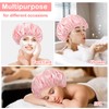 Aquior Shower Cap Reusable Double Layer Waterproof Hair Cap Shower