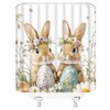 Fsfusvk Happy Easter Shower Curtain Rabbit Bunny Eggs Spring Cute