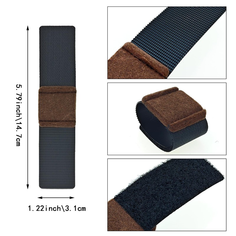 16 PCS Felt Furniture Pads with Hook and Loop Fasteners