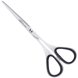 ALLEX Little Skinny Scissors for Office 4.7", All Purpose Slim & Thin Low Profile Scissors, Made in JAPAN, All Metal Sharp Japanese Stainless Steel Blade with Non-Slip Soft Ring, Black