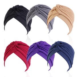 Turbans for Women, 6 Packs turban head wraps for women, women turban headscarf for Women Sleep Hats