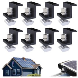 Jiavlyx 8 Stück Solarmodul Halterung Endklemme, 30mm Solarmodul Endklemme, Endklemme Solarpanel Verstellbar, Mit Muttern Und Schrauben, Halter Solarpanel Für Dächer Wände Boote Wohnmobile