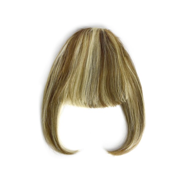 cliphair Clip in /on Remy Human Hair Fringe / Bangs - Chestnut Bronde (#6/613)