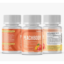 Peachlife Mango Scented Probiotic Vaginal Suppositories | Aloe Vera | Peachlife Peachbody