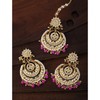 Aheli Bollywood Ethnic Chandbali Style Big Earrings Maang Tikka Set