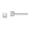 Diamond2Deal Sterling Silver Round Cut Cubic Zirconia Solitaire Stud Earrings