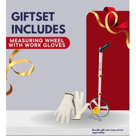 Rolatape 27 in. L x 12 in. W Measuring Wheel 10000 ft Silver – Accurate Distance Measuring for Various Surfaces – Bundle with Work Gloves Gift Set (2 Items)