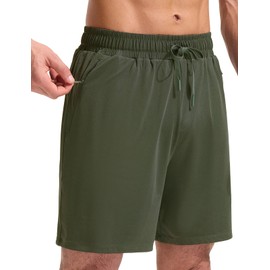 BALEAF 5 inch Mens Swim Trunks with Compression Liner Quick Dry Swimming Trunks for Men Bathing Suit Swim Shorts with Zippered Pockets Army Green 2XL