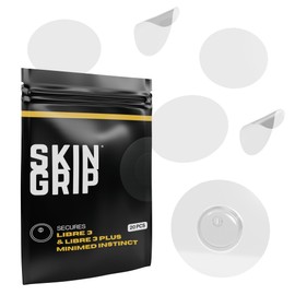 Skin Grip Freestyle Libre 3 Sensor Covers-Waterproof & Sweatproof Adhesive Patches for 10-15 Days (Not for Libre2), Pre-Cut CGM Diabetic Sensors Cover, Compatible with Instinct Sensors- 20 Pack, Clear