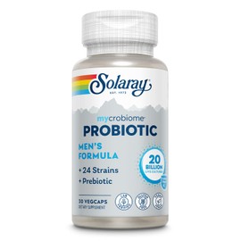 SOLARAY SOLARAY Mycrobiome Probiotic Men's Formula, Probiotics for Men, Gut Health, Digestion, Immune Function & More, 20 Billion CFU Mens Probiotic, 24 Strains Plus Prebiotic, 30 Servings, 30 VegCaps