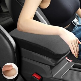 RAKSONIC Upgrade Car Console Armrest Pad,Car Armrest Cushion with Comfortable Memory Foam,Premium Material Car Armrest Cover,Universal Car Center Console Pillow,Car Accessories(Black1)
