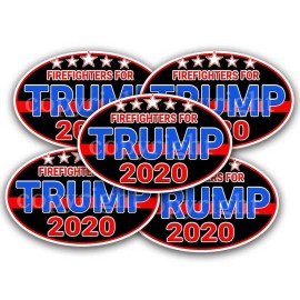 FIREFIGHTERS for TRUMP 2020 Trump Political Bumper Stickers Decals 5" 5-pack