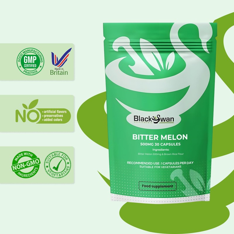 Black Swan Bitter Melon Capsules - 500mg Momordica Charantia Immune