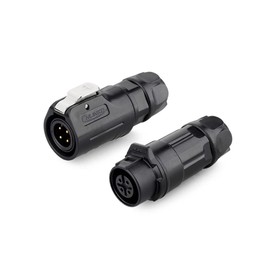 CNLINKO LP-12 IP68 Industrial Waterproof Connector Quick Plug Circular Connector PBT Plastic Shell Aviation Connector M12 2-8 Pin Male Plug and Female Plug (4 Pin)