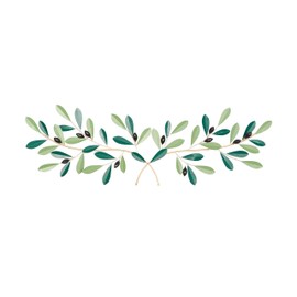 Deco 79 Metal Leaf Wall Decor, 46" x 2" x 16", Green