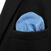 S&W SHLAX&WING Men's Pocket Square Plain Blue Green Yellow XL