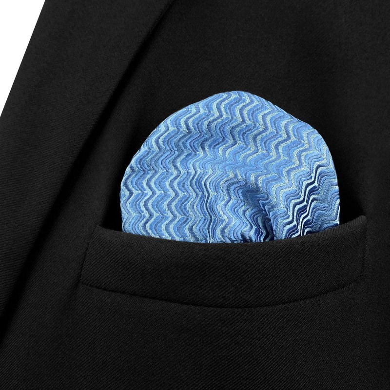S&W SHLAX&WING Men's Pocket Square Plain Blue Green Yellow XL