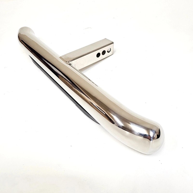 AZONECAR 30" Polished Chrome Tow Hitch Step Bar-3" Round Curved