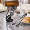 SGVRPVZ Black Small Coffee Spoon Holder Set,Swan Base With 12