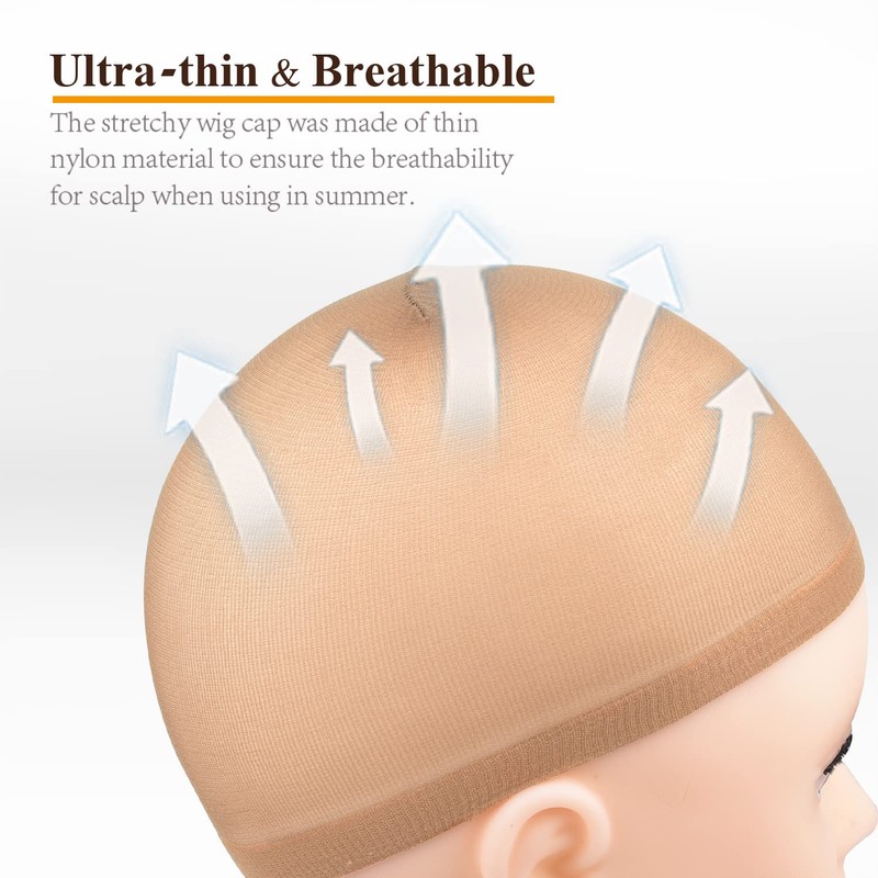 MORGLES Wig Cap, 6 Pcs Stretchy Nylon Wig Caps Stocking
