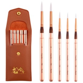 Travel Watercolor Brush, Longyinzhai 5 Travel Artist Painting Set, Detachable Portable Travel Watercolor Set, Very Suitable for Watercolor Acrylic Powder Ink Painting Brushes