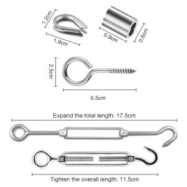 82ft Outdoor Light Hanging Kit Stainless Steel String Rope Suspension Tool U8B3