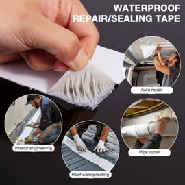 VERSAF RV Sealant Tape, 4 Inch x 50 Foot RV Roof Tape White Waterproof Seal Tape UV & Weatherproof Sealant Roofing Tape for RV Repair, Window, Boat Sealing, Truck Stop Camper Roof Leaks