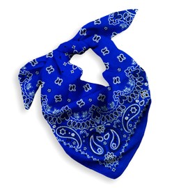 Pañuelo de embalaje de regalo para hombres y mujeres, 100% algodón, cachemira, 22 x 22 pulgadas, 1 paquete, pañuelo grande de pañuelo vaquero, Azul Real, Large