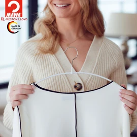 Mawa Narrow Petite Clothing Hangers, Steel Hanger with Non-Slip Coating, for Shirts, Dresses, Camisoles, T-Shirts, Space-Saving, 360-degree Rotatable Hook, Set of 4, White