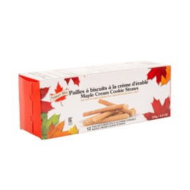 Turkey Hill Sugarbush Maple Cream Cookie Straws, Pure Maple Syrup Infused Snack, 125g/4.4 oz