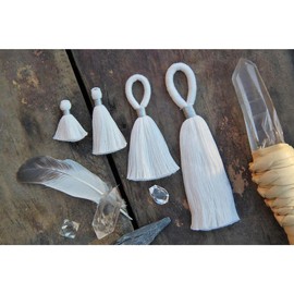 Pure White: You Dye It, Handmade Cotton Tassels, Assorted Sizes - Tassel Size: 3cm
