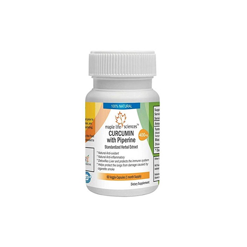 Curcumin and Piperine Extract - 60 Vegan Capsules (95% Curcuminoids)