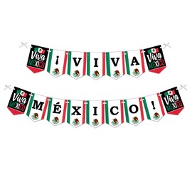 Big Dot of Happiness Viva Mexico - Mexican Independence Day Party Bunting Banner - Party Decorations - Viva Mexico